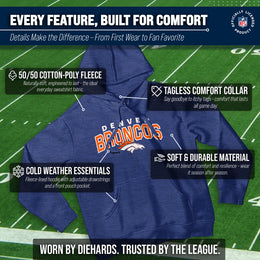 Denver Broncos NFL Adult Unisex Starting Fresh Ultra Soft Fleece Hooded Sweatshirt - Navy