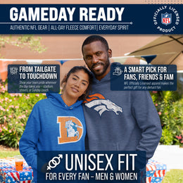 Denver Broncos NFL Adult Unisex Modern Throwback Ultra Soft Fleece Hooded Sweatshirt - Navy