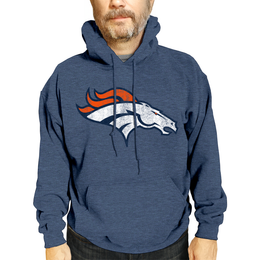 Denver Broncos NFL Adult Unisex Modern Throwback Ultra Soft Fleece Hooded Sweatshirt - Navy