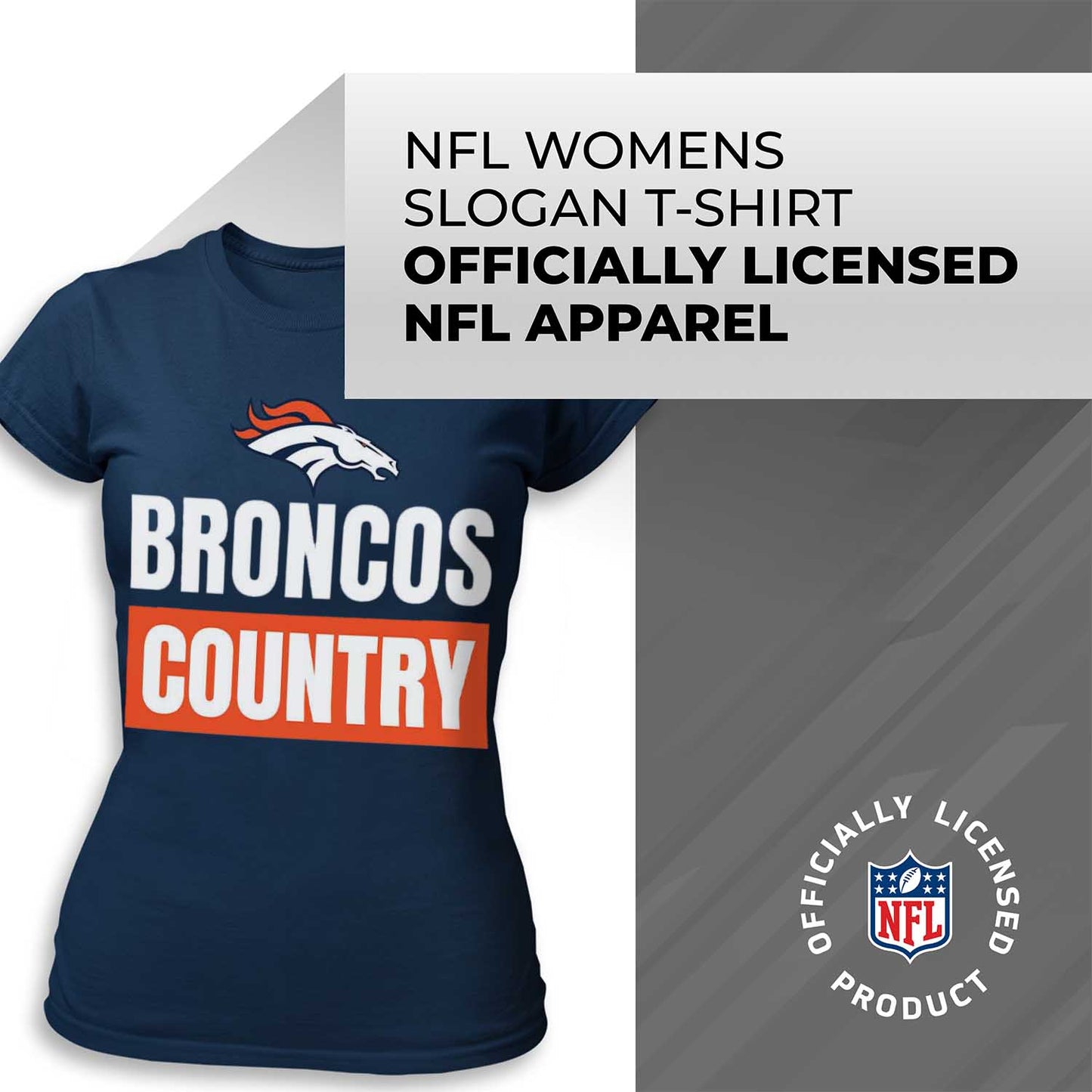 Denver Broncos NFL Womens Plus Size Team Slogan Short Sleeve T-Shirt - Navy