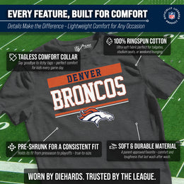 Denver Broncos NFL Youth Short Sleeve Charcoal T Shirt - Charcoal