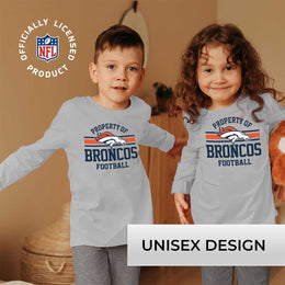 Denver Broncos NFL Youth Property Of Crew Sweatshirt - Sport Gray