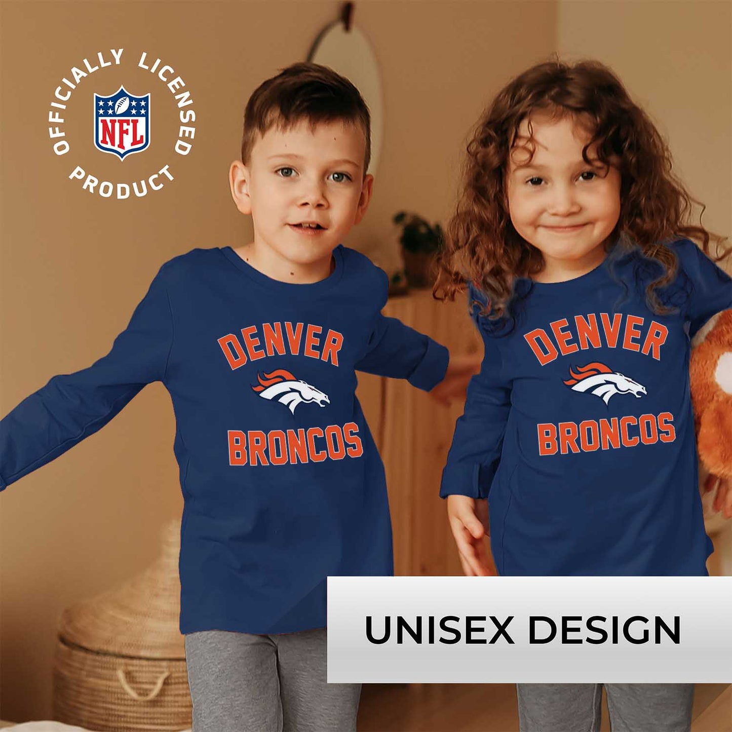 Denver Broncos NFL Youth Gameday Crewneck Sweatshirt - Navy