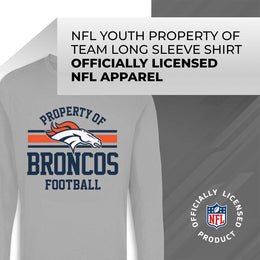 Denver Broncos NFL Youth Property Of Long Sleeve Lightweight T Shirt - Sport Gray
