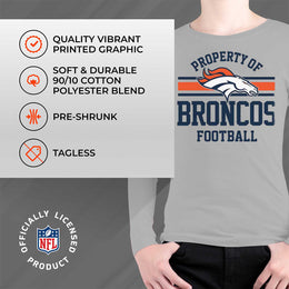 Denver Broncos NFL Youth Property Of Long Sleeve Lightweight T Shirt - Sport Gray