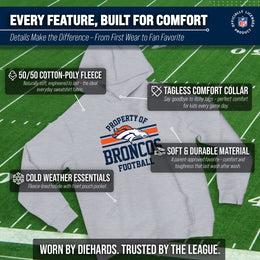 Denver Broncos NFL Youth Property Of Hooded Sweatshirt - Sport Gray