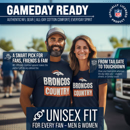 Denver Broncos NFL Adult Team Slogan Unisex T-Shirt - Navy