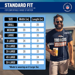 Denver Broncos NFL Adult Team Slogan Unisex T-Shirt - Navy