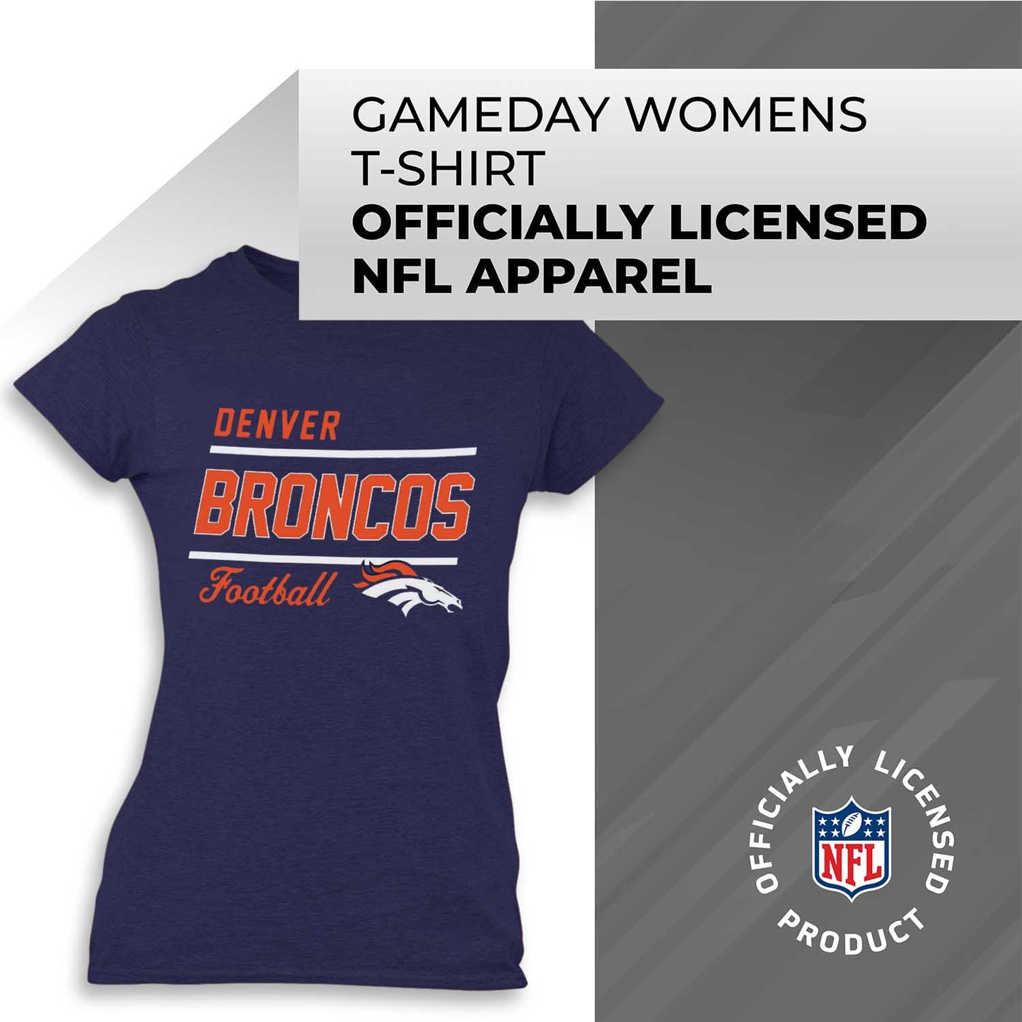 Denver Broncos NFL Womens Plus Size Relaxed Fit T-Shirt - Navy