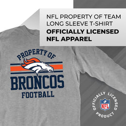 Denver Broncos NFL Adult Property Of Long SleeveT Shirt - Sport Gray