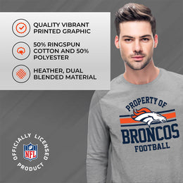 Denver Broncos NFL Adult Property Of Long SleeveT Shirt - Sport Gray