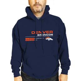Denver Broncos Adult NFL Speed Stat Sheet Fleece Hooded Sweatshirt - Navy