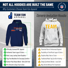 Denver Broncos Adult NFL Speed Stat Sheet Fleece Hooded Sweatshirt - Navy