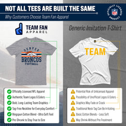 Denver Broncos NFL Adult Short Sleeve Team Stripe Tee - Sport Gray
