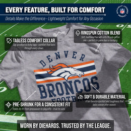 Denver Broncos NFL Adult Short Sleeve Team Stripe Tee - Sport Gray