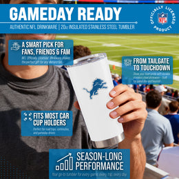 Detroit Lions NFL 20oz Gameday Stainless Steel Tumbler - White