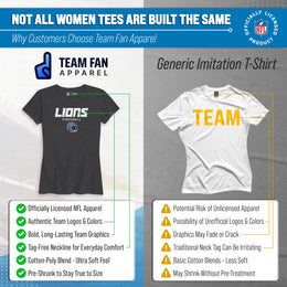 Detroit Lions Women's NFL Football Helmet Short Sleeve Tagless T-Shirt - Charcoal