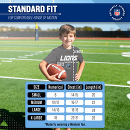 Detroit Lions NFL Youth Football Helmet Tagless T-Shirt - Charcoal