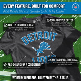 Detroit Lions Team Fan Apparel NFL  Gameday T-Shirt - Heathered Charcoal