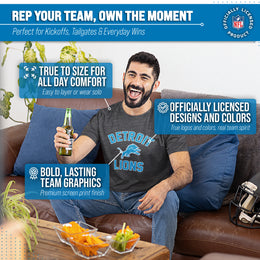 Detroit Lions Team Fan Apparel NFL  Gameday T-Shirt - Heathered Charcoal