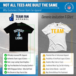 Detroit Lions NFL Adult Retro Gameday Unisex T-Shirt - Black