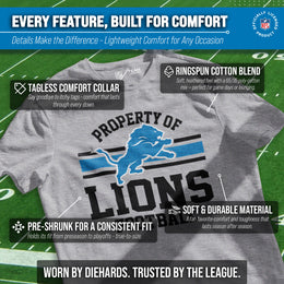Detroit Lions NFL Adult Property Of T-Shirt - Sport Gray