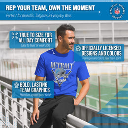 Detroit Lions NFL Adult Retro Triangle Unisex T-Shirt - Royal