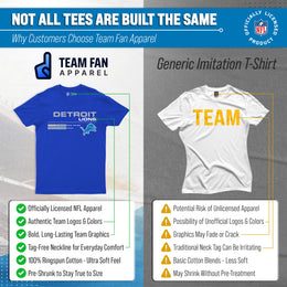 Detroit Lions Adult NFL Speed Stat Sheet T-Shirt - Royal