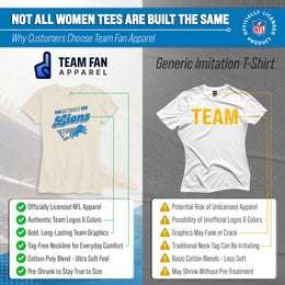 Detroit Lions NFL Womens Vintage Charm Tag-Less Soft T-Shirt - Birch