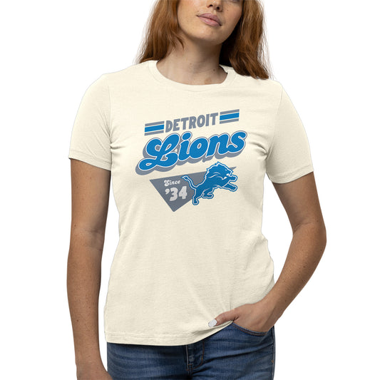 Detroit Lions  NFL Womens Vintage Charm T-Shirt Short Sleeve - Birch