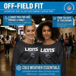 Detroit Lions NFL Womens Helmet French Terry Slouchy Top - Charcoal