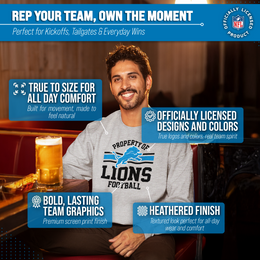 Detroit Lions NFL Adult Property Of Crewneck Fleece Sweatshirt - Sport Gray