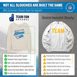 Detroit Lions NFL Womens Vintage Charm French Terry Slouchy Top - Birch