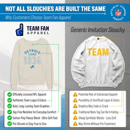 Detroit Lions NFL Womens Big Date French Terry Slouchy Top - Natural