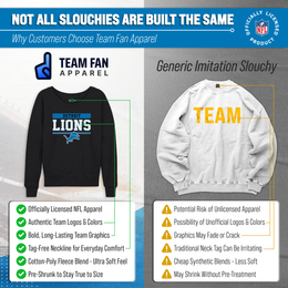 Detroit Lions NFL Womens Team Block French Terry Slouchy Top - Charcoal