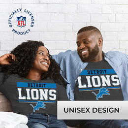 Detroit Lions NFL Adult Charcoal Long Sleeve T Shirt - Charcoal