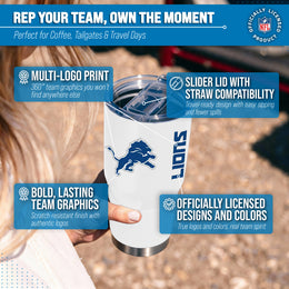 Detroit Lions NFL 30oz Gameday Stainless Steel Tumbler - White