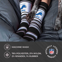 Detroit Lions NFL Adult Striped Dress Socks - Black