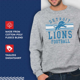 Detroit Lions NFL Team Stripe Crew Sweatshirt - Sport Gray