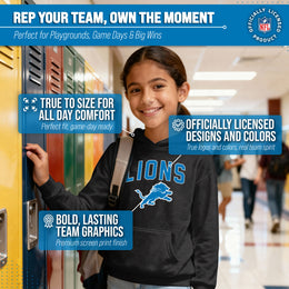 Detroit Lions NFL Youth Home Team Hoodie- Kids Hooded Sweatshirt - Black