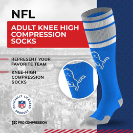 Detroit Lions NFL Adult Knee High-Performance Socks - Light Blue