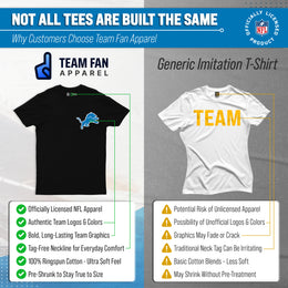 Detroit Lions NFL Pro Football Final Countdown Adult Cotton-Poly Short Sleeved T-Shirt For Men & Women - Black