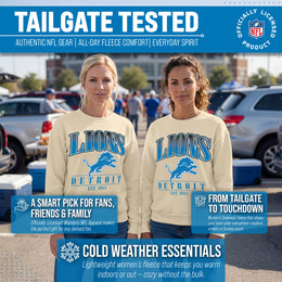 Detroit Lions Womens NFL Starstruck Crewneck Pullover - Cream
