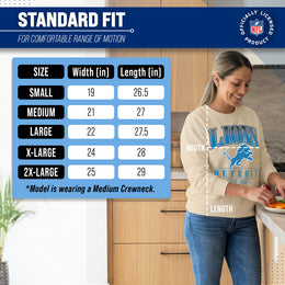 Detroit Lions Womens NFL Starstruck Crewneck Pullover - Cream