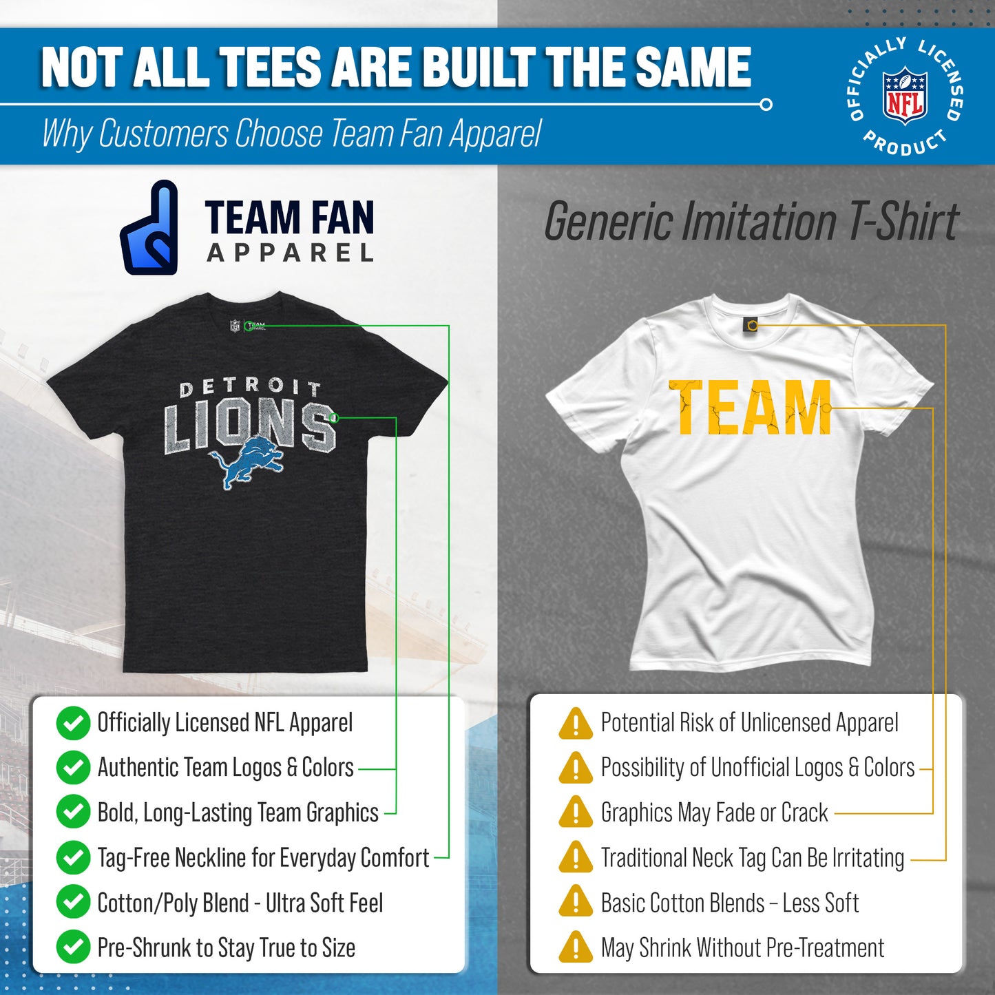 Detroit Lions NFL Starting Fresh Short Sleeve Heather T-Shirt - Black