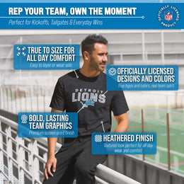 Detroit Lions NFL Starting Fresh Short Sleeve Heather T-Shirt - Black