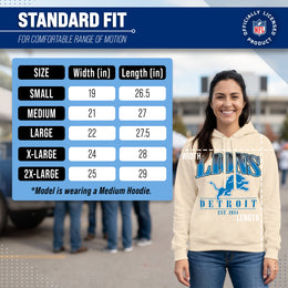 Detroit Lions Team Fan Apparel NFL Women's  Starstruck Fleece Pullover Hoodie - Cream