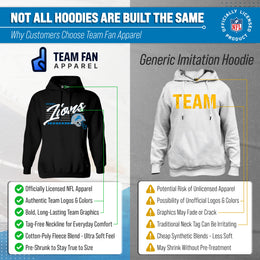 Detroit Lions Ladies NFL Scrimmage Line Fleece Pullover Hooded Sweatshirt - Black
