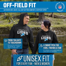 Detroit Lions NFL Adult Unisex Starting Fresh Ultra Soft Fleece Hooded Sweatshirt - Black Heather