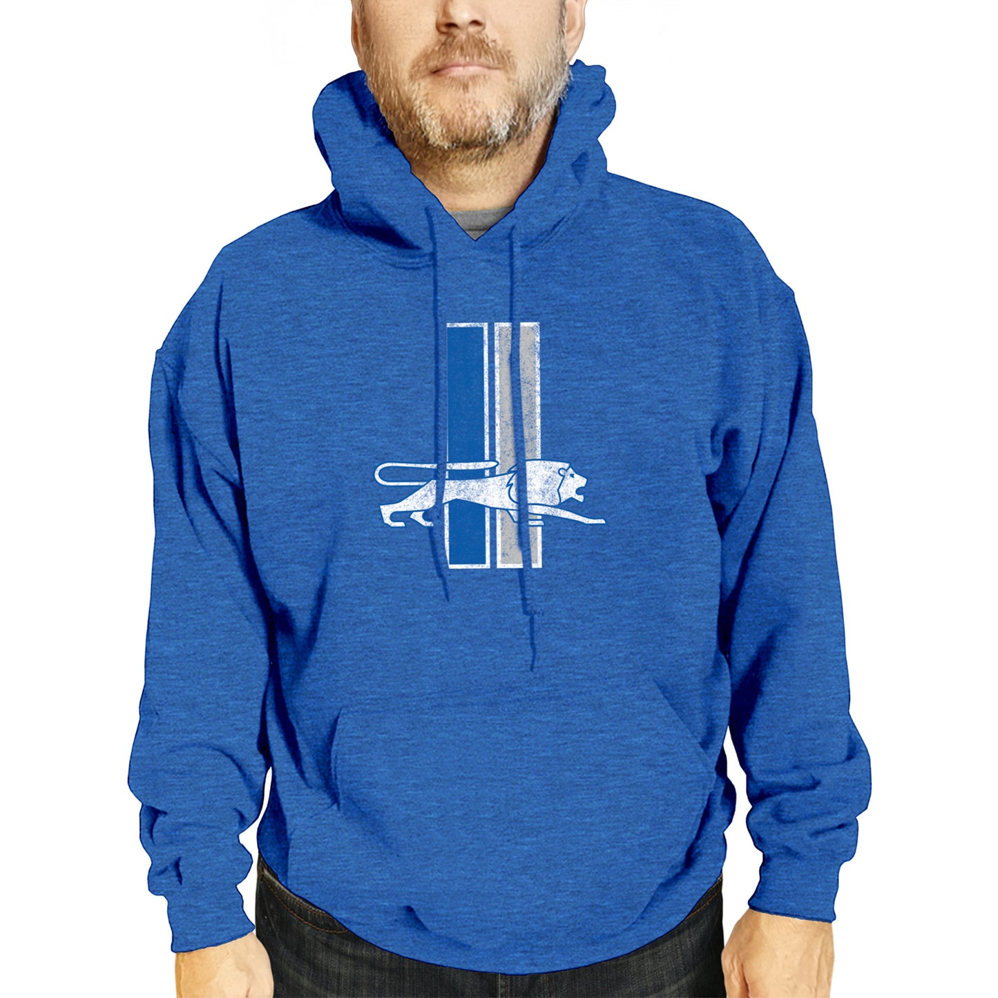 Detroit Lions NFL Adult Unisex Modern Throwback Ultra Soft Fleece Hooded Sweatshirt - Royal